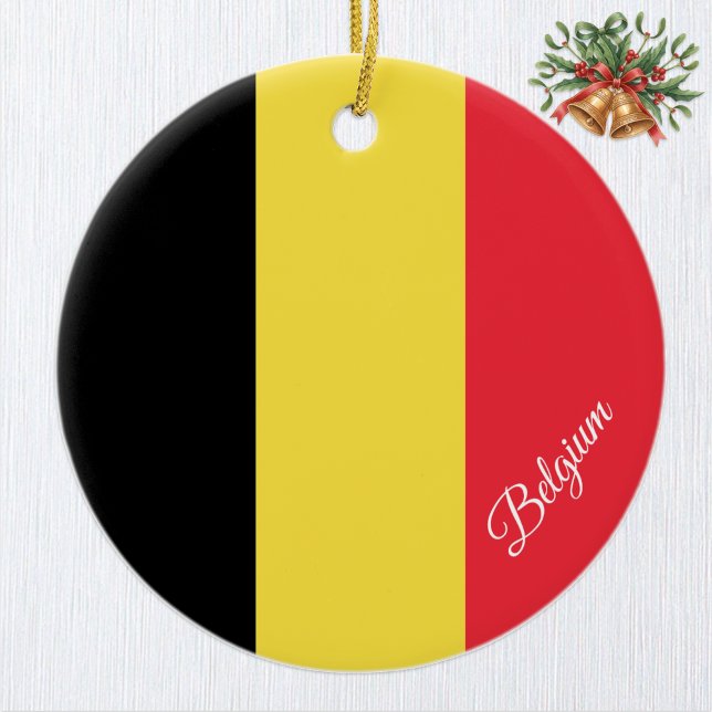 Julgranskula från Belgien med Belgiska flaggan (Belgian Flag Ornament / Christmas, Belgium)