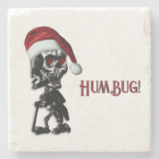 Julgranskull med cigarr röker Humbug Stenunderlägg