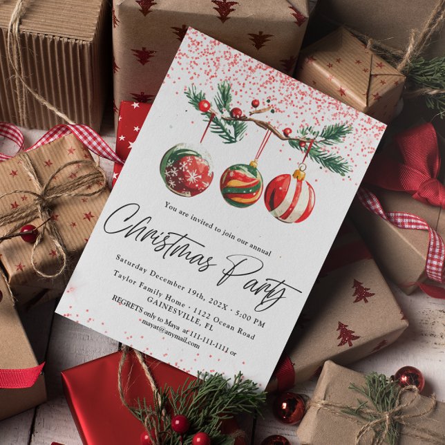 Julgranskulor Julfest Inbjudan (Skapare uppladdad)