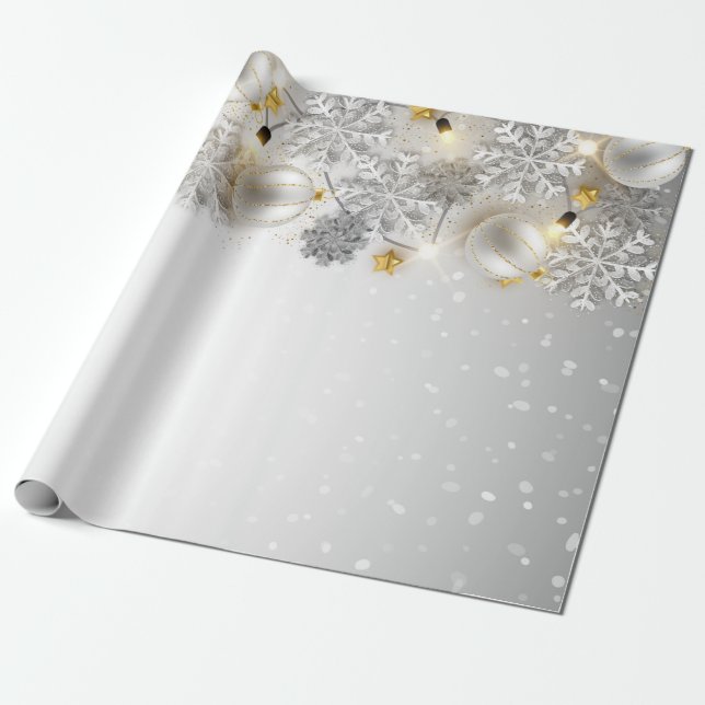 Julgranskulor,lyskedjor,snöflingor,högtid Presentpapper (Utrullad)