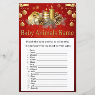Julgransljus Baby Djur Namn Lek bebisshower