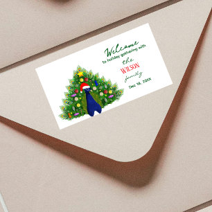 Julgranspåfågel Postutskick Adressetikett