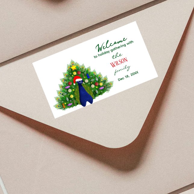 Julgranspåfågel Postutskick Adressetikett (Skapare uppladdad)