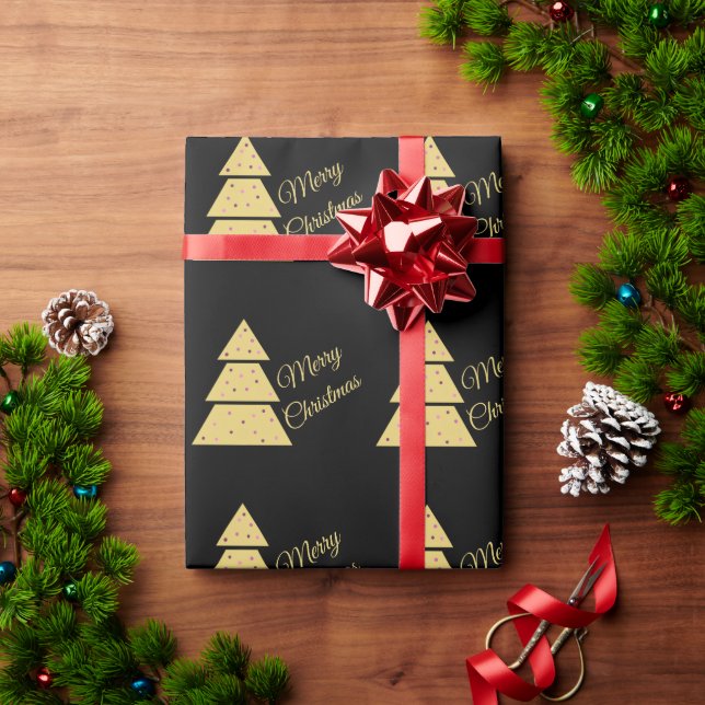 Julgranspresentpapper i guld presentpapper (Julgåva)