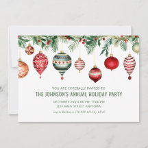 Julgransprydnad festlig inbjudan till julfest