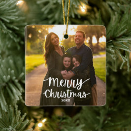 Julgransprydnad för familjefoto | Anpassad mall Keramik