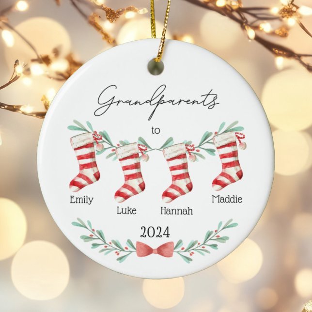 Julgransprydnad för farföräldrar med anpassade jul keramik (Skapare uppladdad)