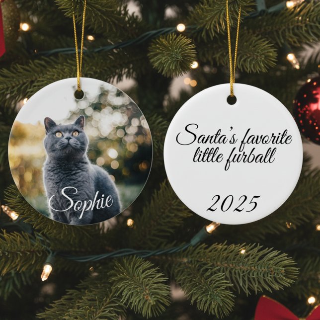 Julgransprydnad för husdjursfoto keramik (Personalized Pet Photo Christmas treet ornament)