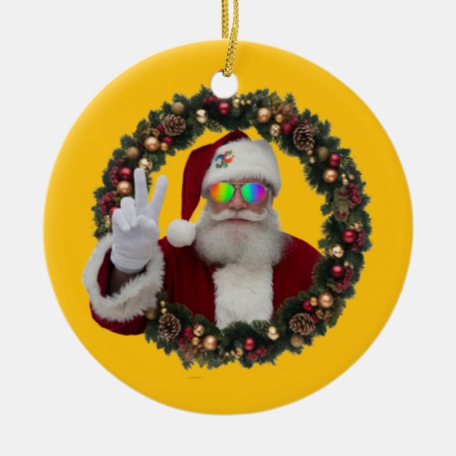 Julgransprydnad Fredsfulla Tomte Keramik (Framsidan)