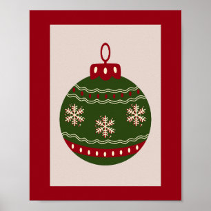 Julgransprydnad Grön Och Röd Poster