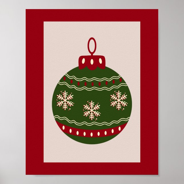 Julgransprydnad Grön Och Röd Poster (Framsidan)