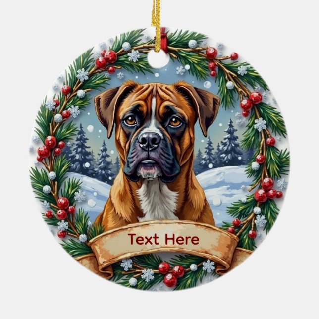 Julgransprydnad i form av boxer keramik (Baksidan)