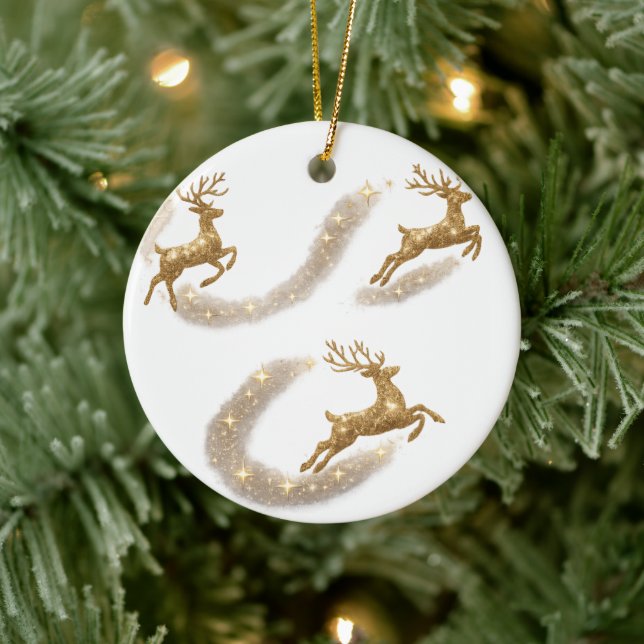 Julgransprydnad i guld med ren keramik (Träd)
