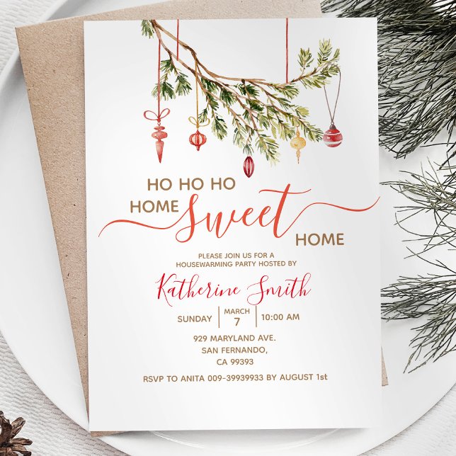 Julgransprydnad Inflyttningsfest Inbjudningar (Skapare uppladdad)