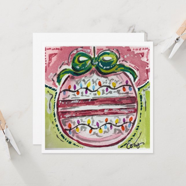 Julgransprydnad Julkort Inbjudningar (Fram/Back In Situ)