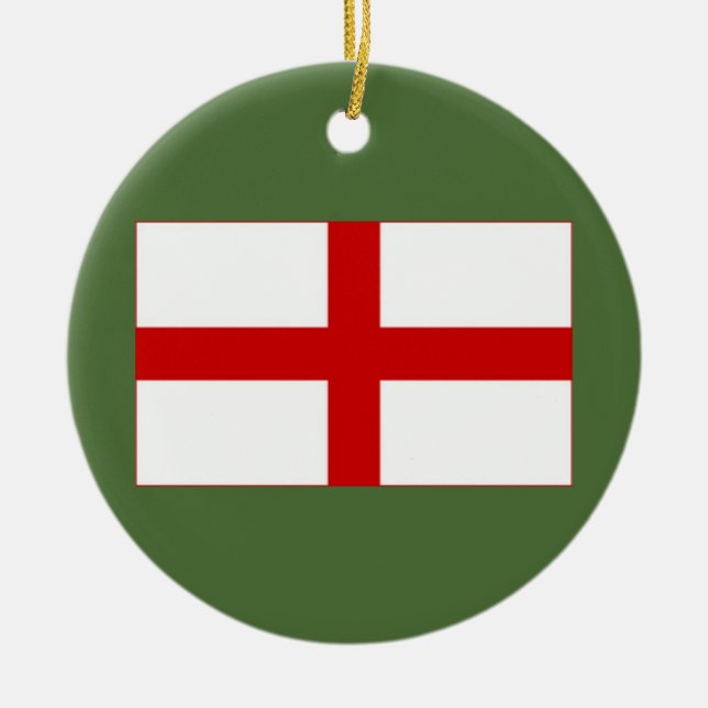 Julgransprydnad med Englands flagga Keramik (Framsidan)