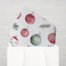 Julgransprydnad mönster rustik vattenfärg vibe