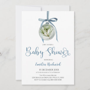 Julgransprydnad Pojke Blå babyfirande Inbjudningar