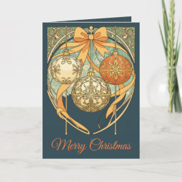 Julgransprydnad Röd Orange Beige Jugend Helgkort