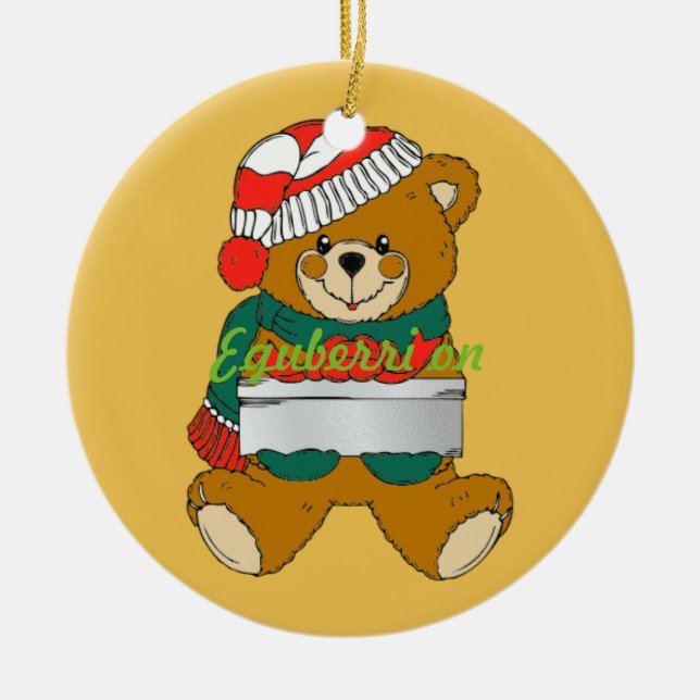Julgransprydnad Teddybjörn Keramik (Framsidan)