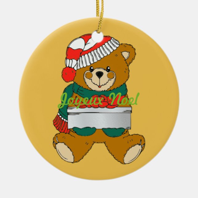 Julgransprydnad Teddybjörn Keramik (Framsidan)