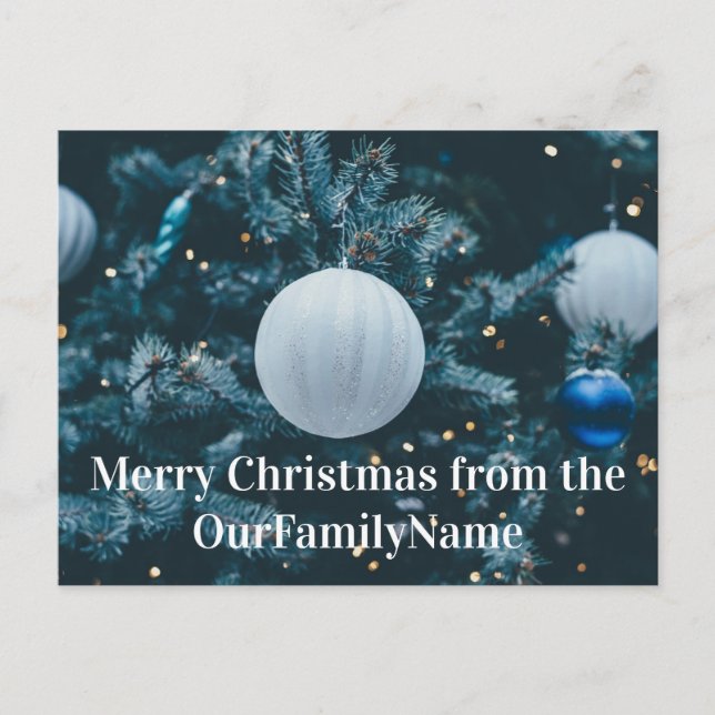 Julgransprydnad Vit Jul Anpassa Postkort Vykort (Framsida)