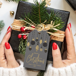 Julgransprydnader i chic stil presentetikett