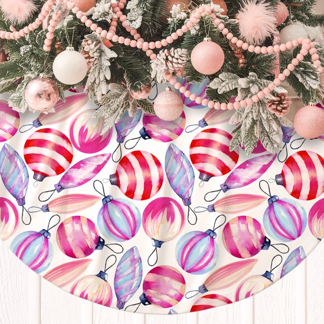 Julgransprydnader i vattenfärg julgransmatta borstad polyester (Skapare uppladdad)