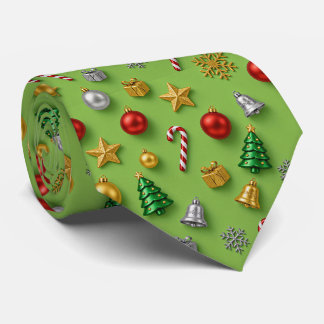 Julgransprydnader, rödpipor, ljusgrön slips