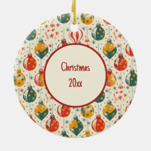 Julgransprydnader Vintage All Over Print Julgransprydnad Keramik