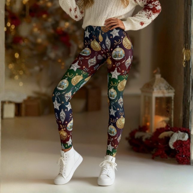 Julgransprydnads Leggings (Step into the season with our Christmas Ornament Leggings by Becky Boom)