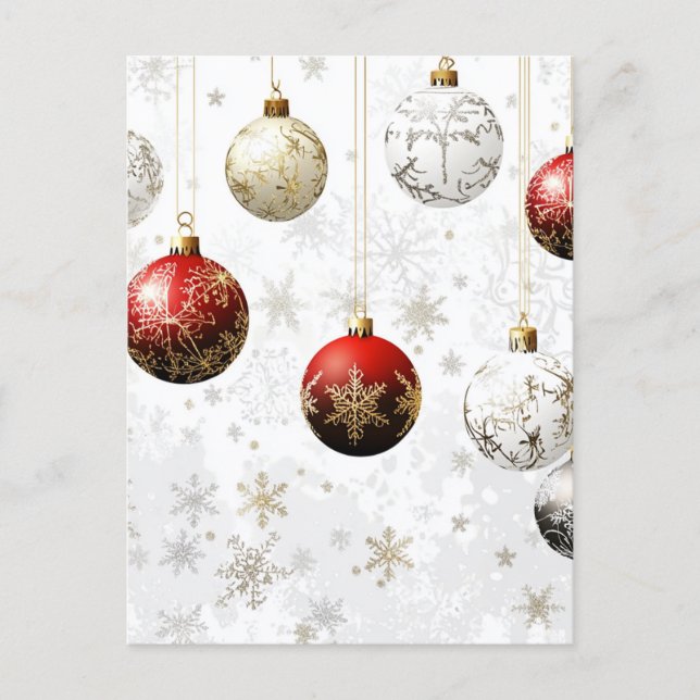 JULGRANSSMYCKEN RÖD / GULD #1 HELG VYKORT (Framsida)