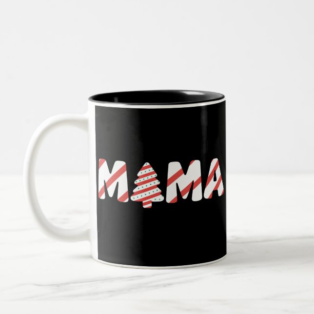 Julgranstårta Matchande Familjefest Mamma  Två-Tonad Mugg (Vänster)