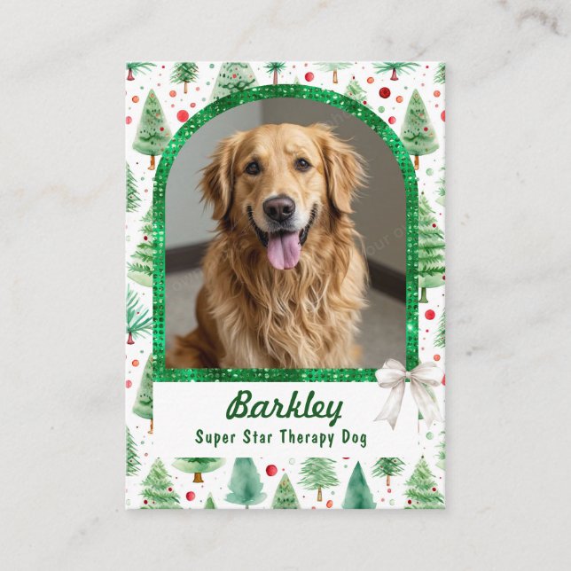 Julgransterapi Djur Trading Card Visitkort (Framsida)