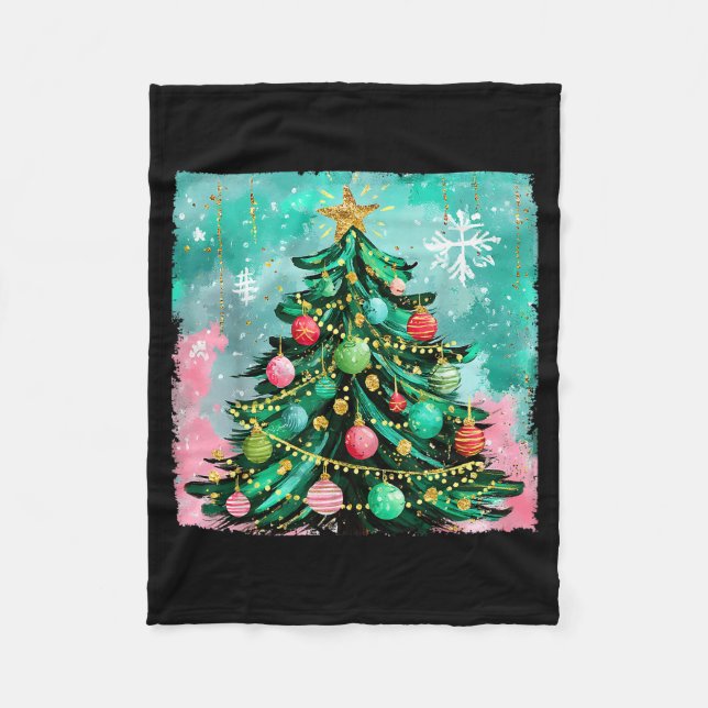 Julgranstillbehör Höger Xmas-ljus Män W Fleecefilt (Framsidan)