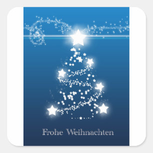 Julgranstjärna Frohe Weihnachten Fyrkantigt Klistermärke
