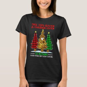 Julgranstoppar Glittrar Och Barn Lyssnar På T Shirt