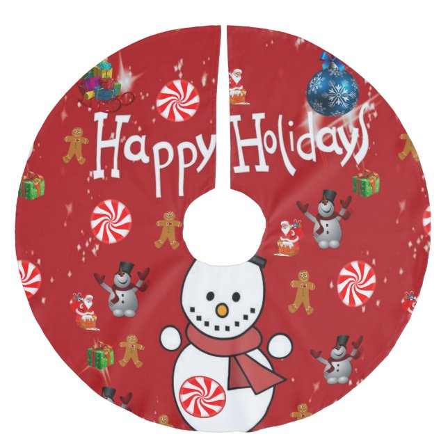 Julgransträd duk julgransmatta borstad polyester (Framsidan)