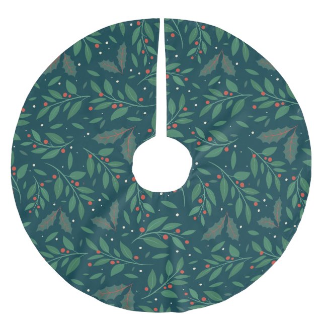 Julgranströja med Mistel och Järnek Julgransmatta Borstad Polyester (Framsidan)