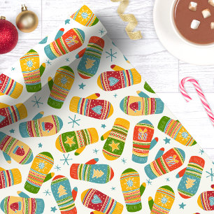 Julgranströjor Handschoar Högtidligt Mönster Presentpapper