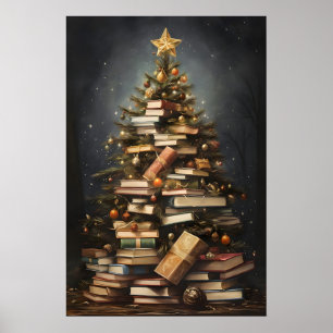 Julgranstryck Böcker, Vinter Rustik Poster