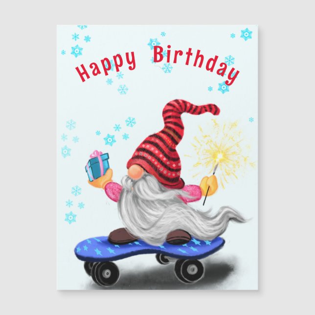Julgrav med gift Magnetic Birthday Card (Framsida)