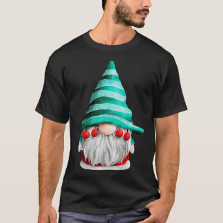 Julgrav med Hat och Beard Helgdag Red före T Shirt