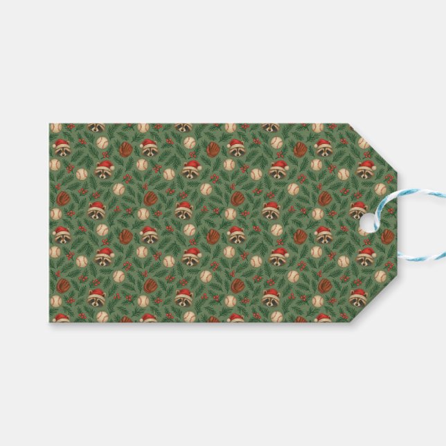 Julgrävlingsbasebollpresenttagg Presentetikett (Framsidan (Horisontell))