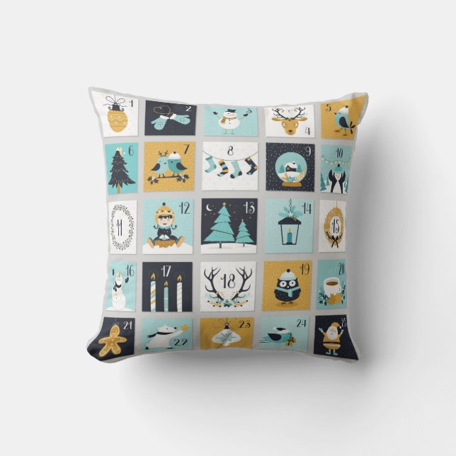 Julgreduktion, söta julsymboler kudde (Framsida)