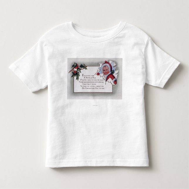 JulGreetingLittle unge till och med papper T Shirt (Framsida)