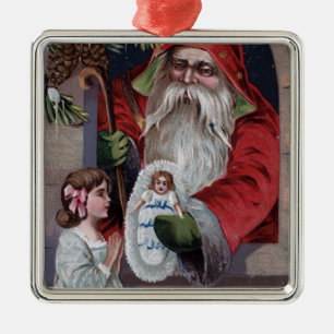 JulGreetingSanta ge docka Julgransprydnad Metall
