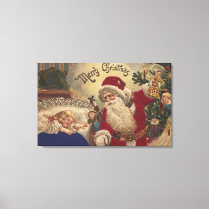 JulGreetingSanta hängande prydnadar Canvastryck