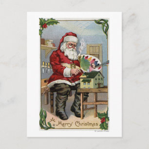 JulGreetingSanta målning Helg Vykort