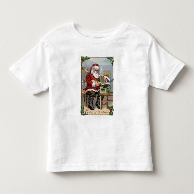 JulGreetingSanta målning T-shirt (Framsida)